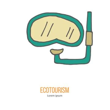 Vector ecotourism design element isolated on white Stock Illustration