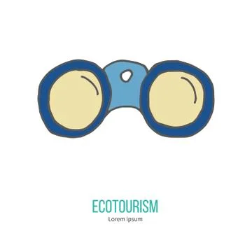 Vector ecotourism design element isolated on white Stock Illustration