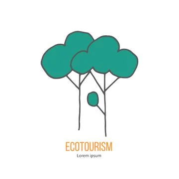 Vector ecotourism design element isolated on white Stock Illustration