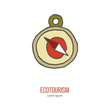 Vector ecotourism design element isolated on white Stock Illustration