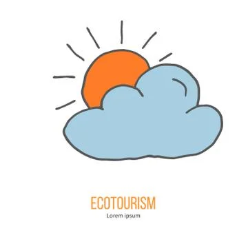 Vector ecotourism design element isolated on white Stock Illustration