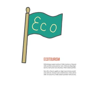 Vector ecotourism design element isolated on white Stock Illustration