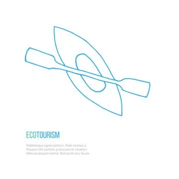 Vector ecotourism design element isolated on white Stock Illustration