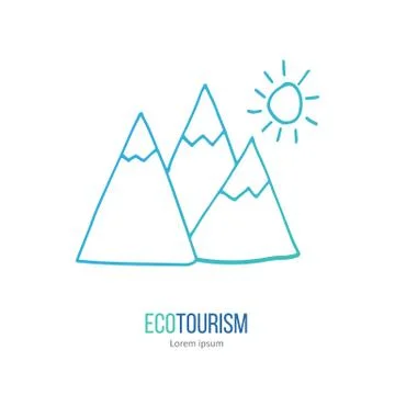 Vector ecotourism design element isolated on white Stock Illustration