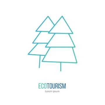 Vector ecotourism design element isolated on white Stock Illustration