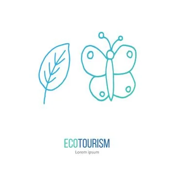 Vector ecotourism design element isolated on white Stock Illustration