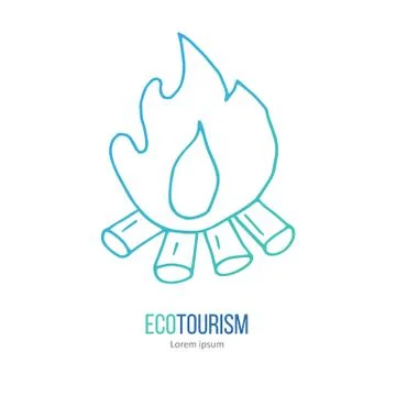Vector ecotourism design element isolated on white Stock Illustration
