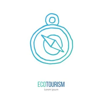 Vector ecotourism design element isolated on white Stock Illustration