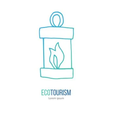 Vector ecotourism design element isolated on white Stock Illustration