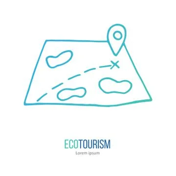 Vector ecotourism design element isolated on white Stock Illustration