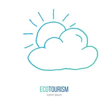 Vector ecotourism design element isolated on white Stock Illustration