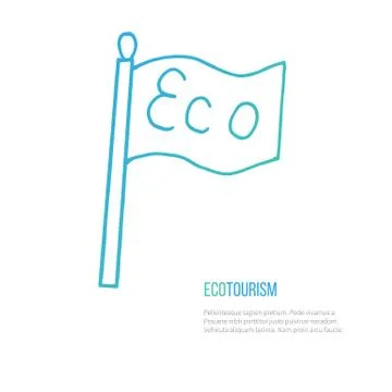 Vector ecotourism design element isolated on white Stock Illustration
