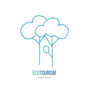 Vector ecotourism design element isolated on white Stock Illustration
