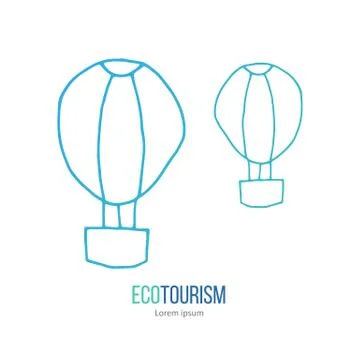 Vector ecotourism design element isolated on white Stock Illustration