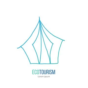 Vector ecotourism design element isolated on white Stock Illustration