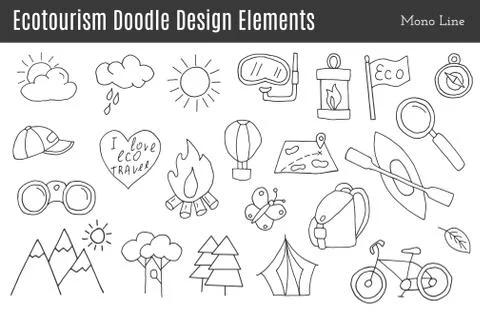 Vector ecotourism design elements isolated イラスト素材