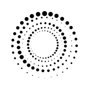 Vector editable graphics. Monochrome dots in the form of a circle. Blur Stock Illustration