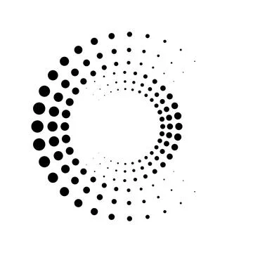 Vector editable graphics. Monochrome dots in the form of a circle. Blur Stockillustratie