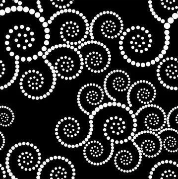 Vector editable graphics. Monochrome dots in the form of a circle, a spiral. Stock Illustration