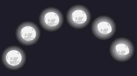 Vector editable graphics. Realistic background with phases of the moon. Illustrazione stock