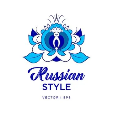 Vector editable hand drawn illustration depicting a Russian traditional folk Stock Illustration
