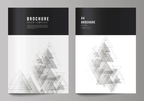 The vector editable layout of A4 format cover mockups design templates for Stock Illustration