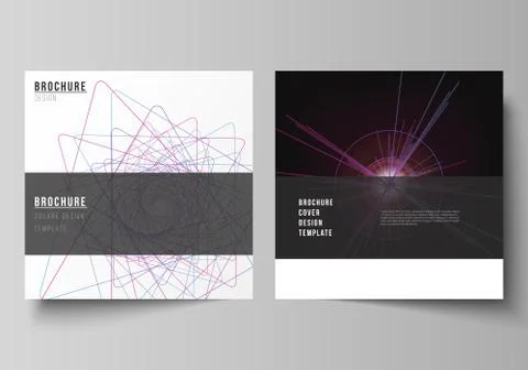Vector editable layout of two square format covers design templates for brochure Illustrazione stock