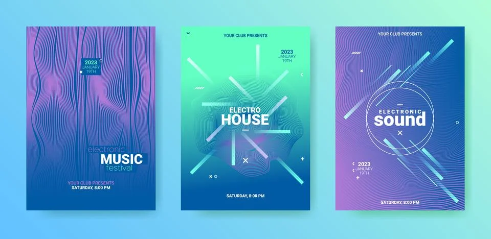 Vector Edm Poster. Techno Dance Music Cover. Electronic Sound Stock Illustration