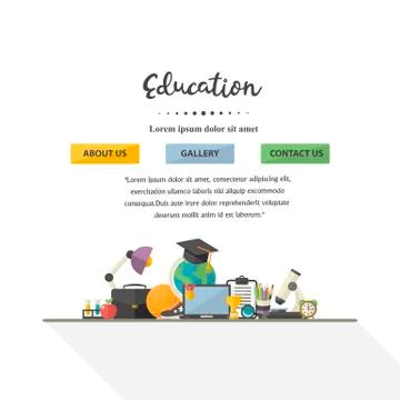 Vector Eduation illustartion concept design one page site Stock Illustration