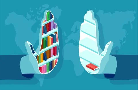 Vector of an educated vs uneducated person Stock Illustration