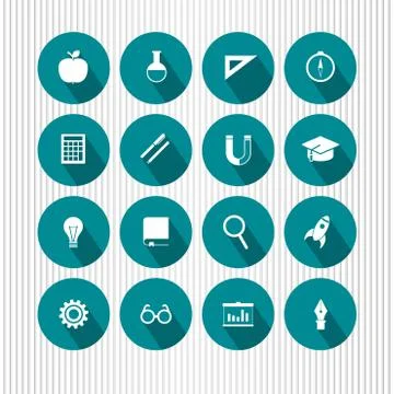 Vector education and science icons Stock Illustration