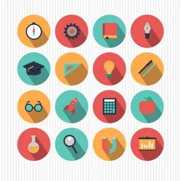 Vector education and science icons Illustrazione stock