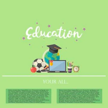 Vector Education illustration concept with text Stock Illustration