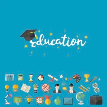 Vector Education, knowledge icons i Stock Illustration