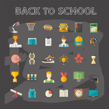 Vector Education, knowledge icons set Stock Illustration