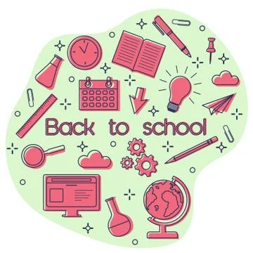Vector Education Learning Back to school Study Illustrazione stock