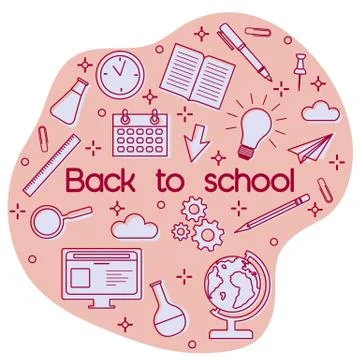 Vector Education Learning Back to school Study 库存插图
