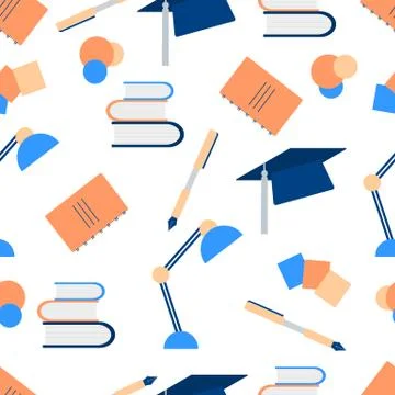Vector education pattern Learning Back to school Illustrazione stock