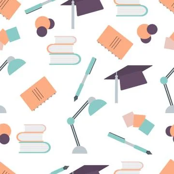 Vector education pattern Learning Back to school 스톡 일러스트