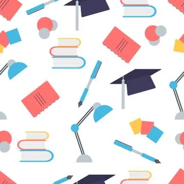 Vector education pattern Learning Back to school Illustrazione stock