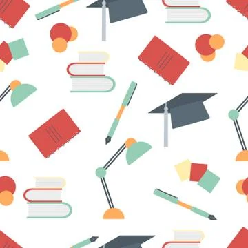 Vector education pattern Learning Back to school Illustrazione stock