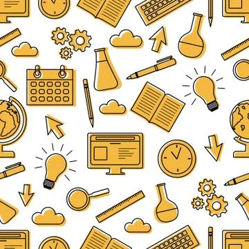 Vector education pattern Learning Back to school Stock Illustration