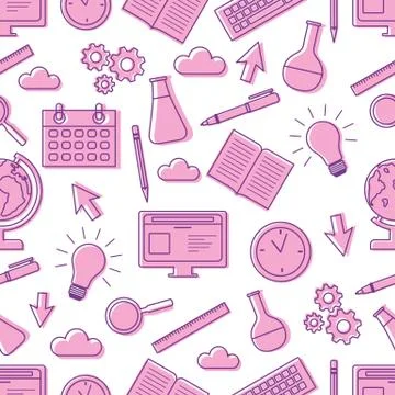 Vector education pattern Learning Back to school 스톡 일러스트