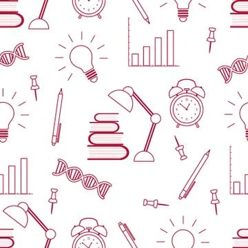 Vector education seamless pattern Study Learning Stockillustratie