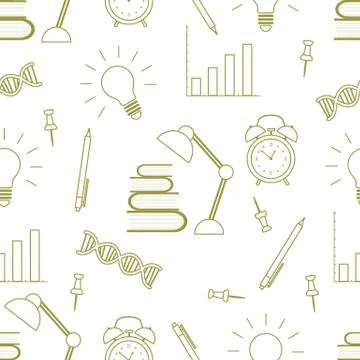 Vector education seamless pattern Study Learning 스톡 일러스트