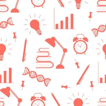 Vector education seamless pattern Study Learning 스톡 일러스트