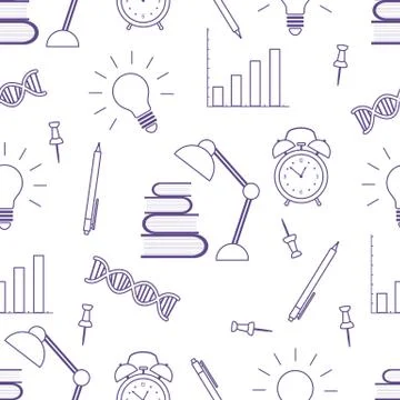 Vector education seamless pattern Study Learning Stockillustratie