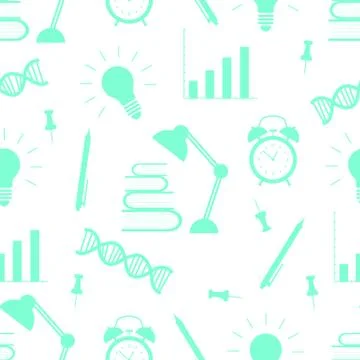 Vector education seamless pattern Study Learning Stockillustratie