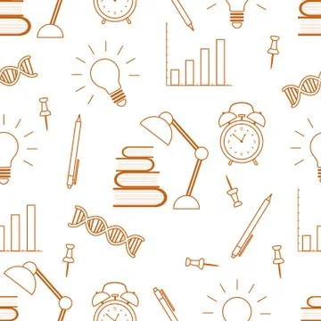 Vector education seamless pattern Study Learning Stock Illustration