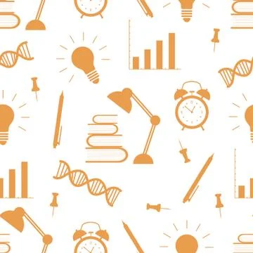 Vector education seamless pattern Study Learning 스톡 일러스트